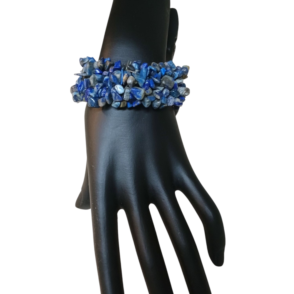 Natural Lapis Chip Stretch Bracelet Bracelet